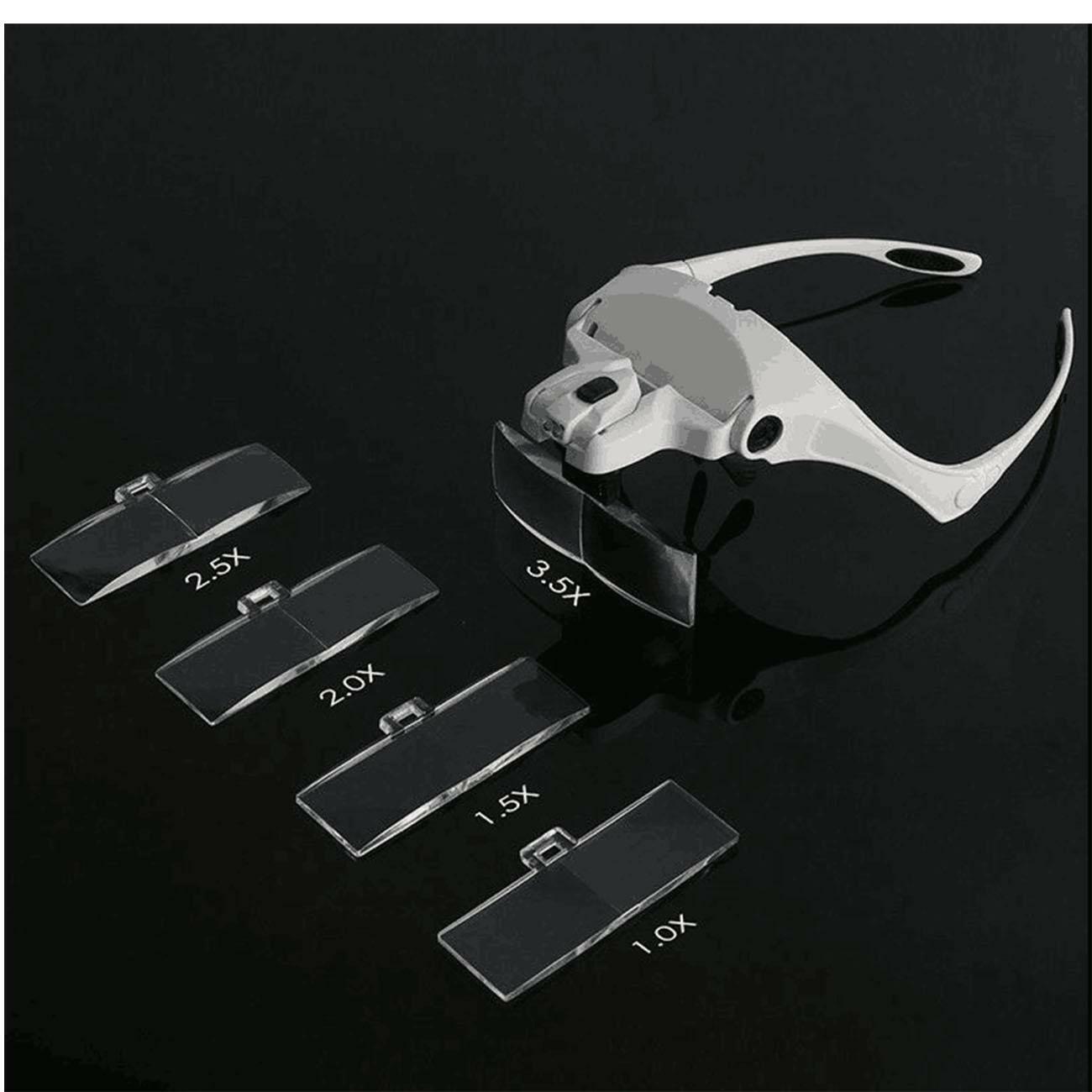 Headband Headset LED Head Lamp Light Jeweler Magnifier Magnifying Glass Loupe