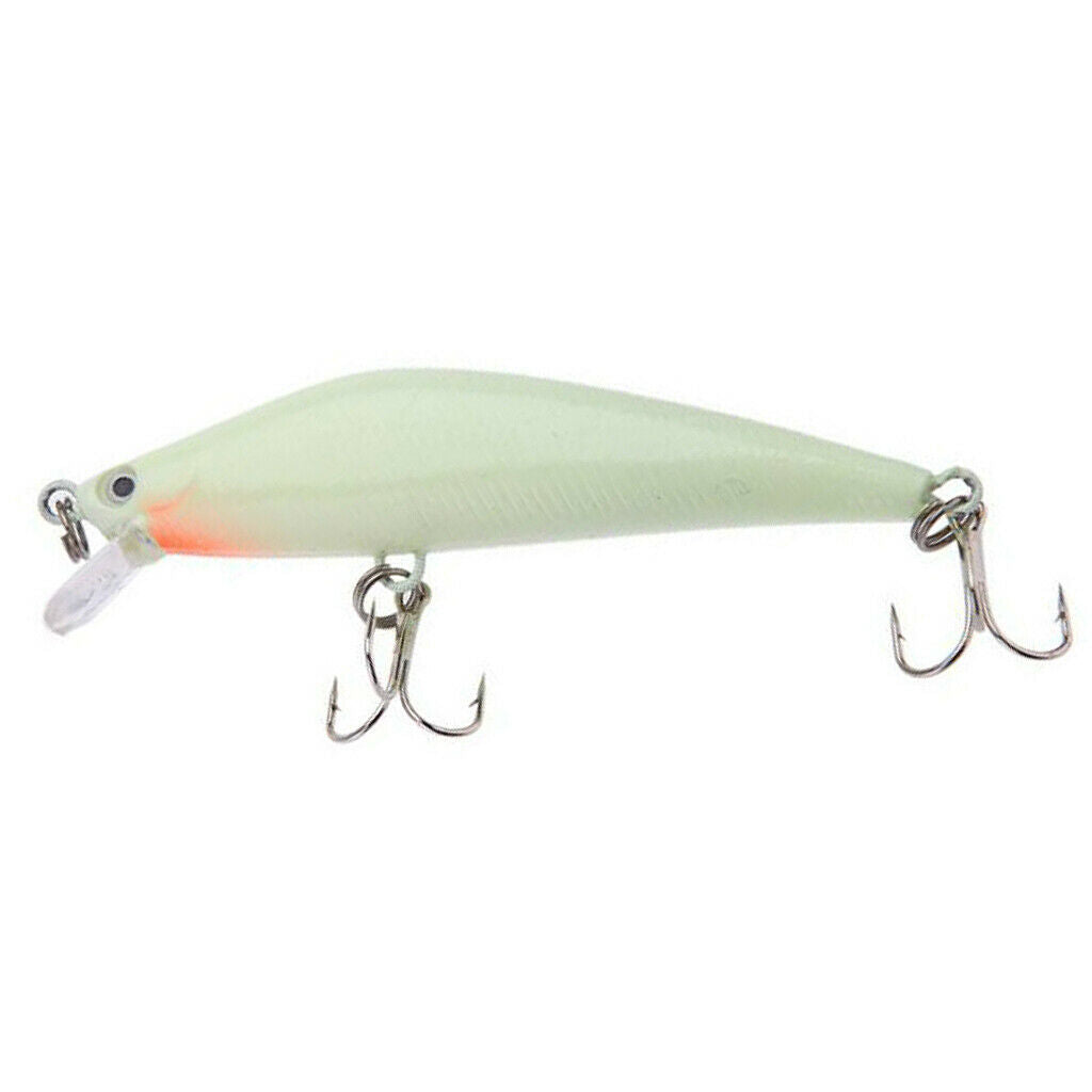 1 X Luminous Night Bait Fishing Lures Bass Crank Tackle Minnow