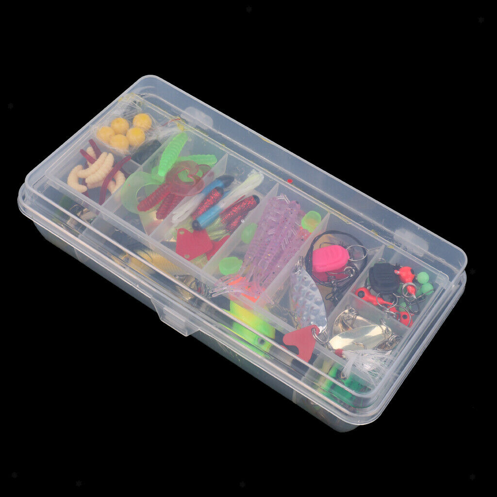 Fishing tackle box with 160 pcs - fishing accessories artificial bait jig head