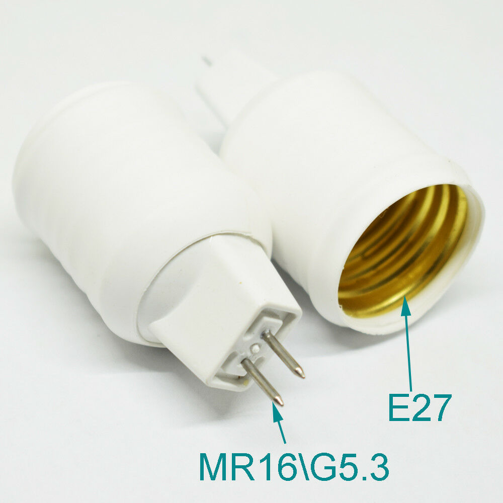 50x G5.3 MR16 Male to E27 Female Socket LED Halogen CFL Light Bulb Lamp Adapter