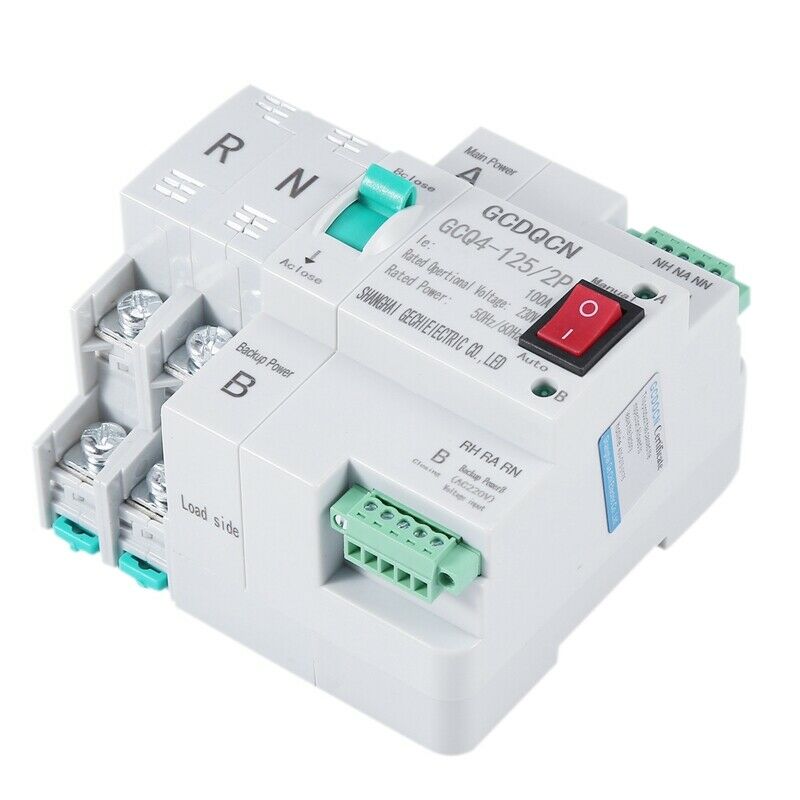 Dual-Power Automatic Transfer Switch 2P 100A Household 35mm Rail Installation Q5