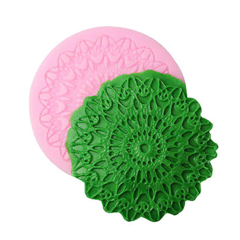 round lace flower silicone fondant mold chocolate cupcake baking mould too.l8