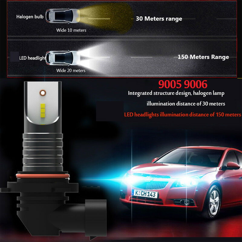 9006 HB4 Car LED Headlight Conversion Bulbs 30000LM 6000K Power Lamps Fog Light
