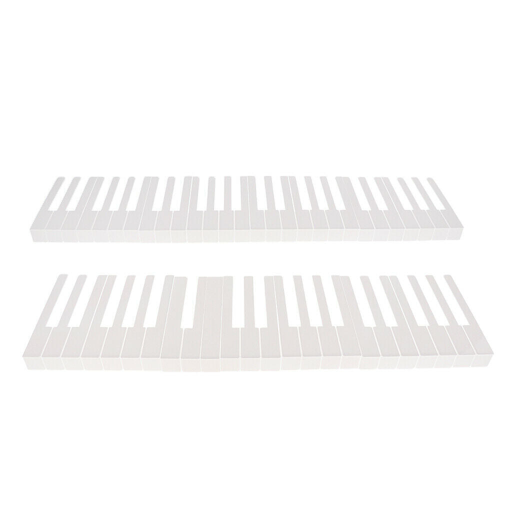 Piano Keytops White Glossy Replacement Key Tops 52PCS 15.7cm/6.18inch
