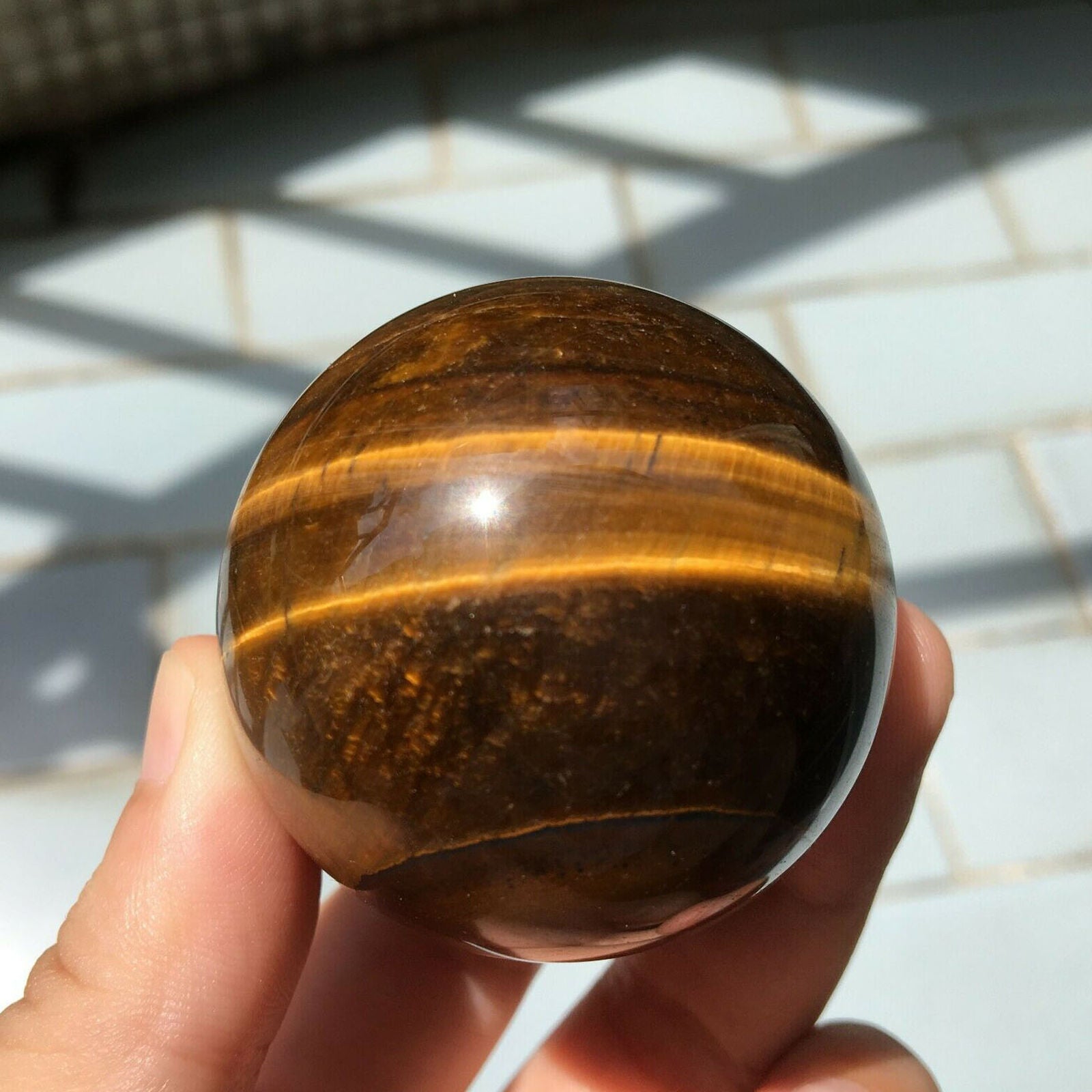 Tiger's eye jasper sphere Quartz Crystal Ball Healing 50g+ 1pc