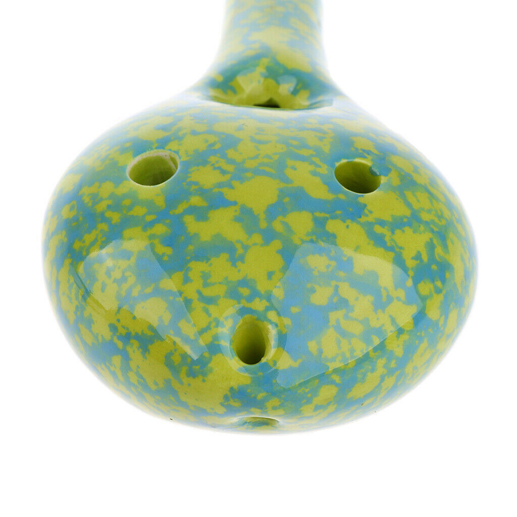 Handcrafted 6 Holes Ceramic AC Alto C Ocarina Wind Instrument Yellow