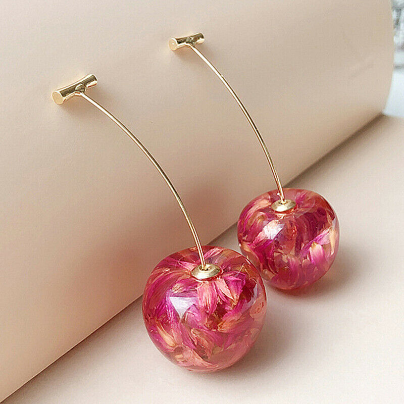1 Pair Elegant Women Ladies Fashion Cherry Drop Dangle Ear Hook Earrings .l8