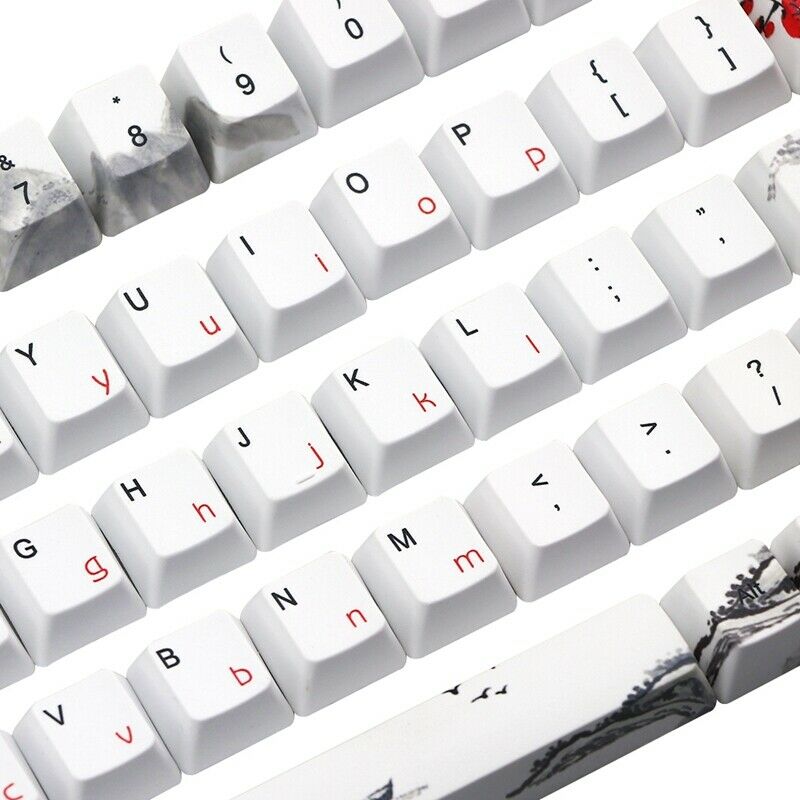Novelty Allover Dye Subbed Plum Blossom 68 Key Profile Keycap for RK68 NIZ68 SY9
