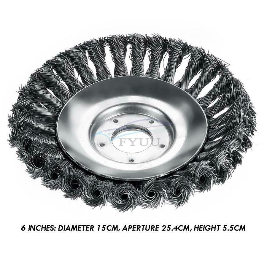 6" Lawn Mower Wire Wheel Brush Trimmer Head For Deburring Cleaning Dust Removal