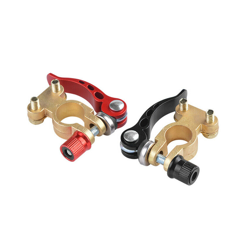 2PCS Copper Car Truck Universal Battery Terminal Pile Head w/ Disconnect Switch