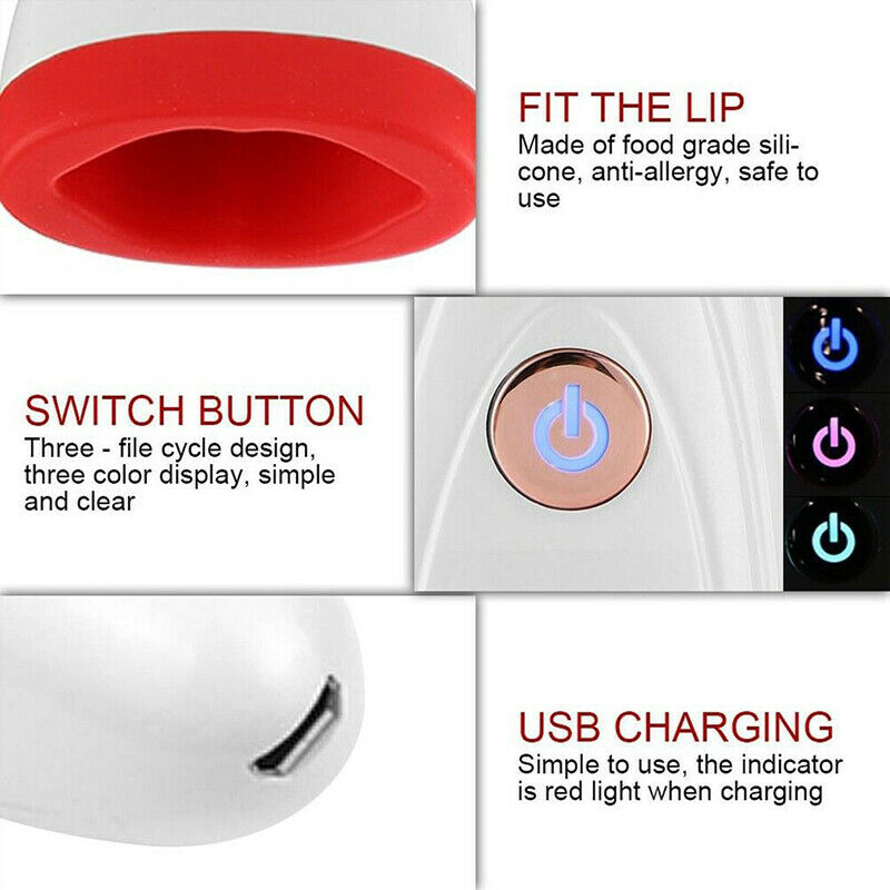 Silicone Lip Plumper Device Electric Lip Plump Enhancer Bigger Fuller Lips FdDF