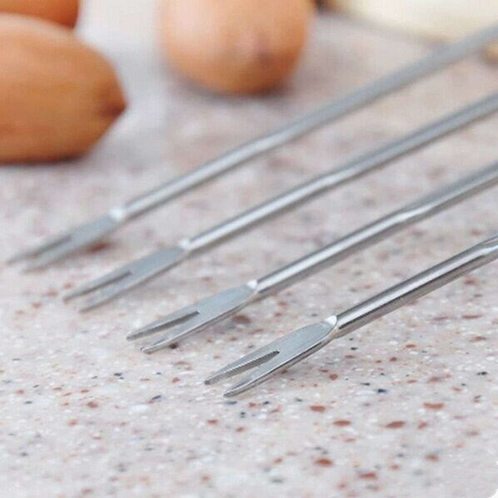 4X Stainless Steel Lobster Crab Needle Walnut Needle Fruit Fork Seafood Tools DD