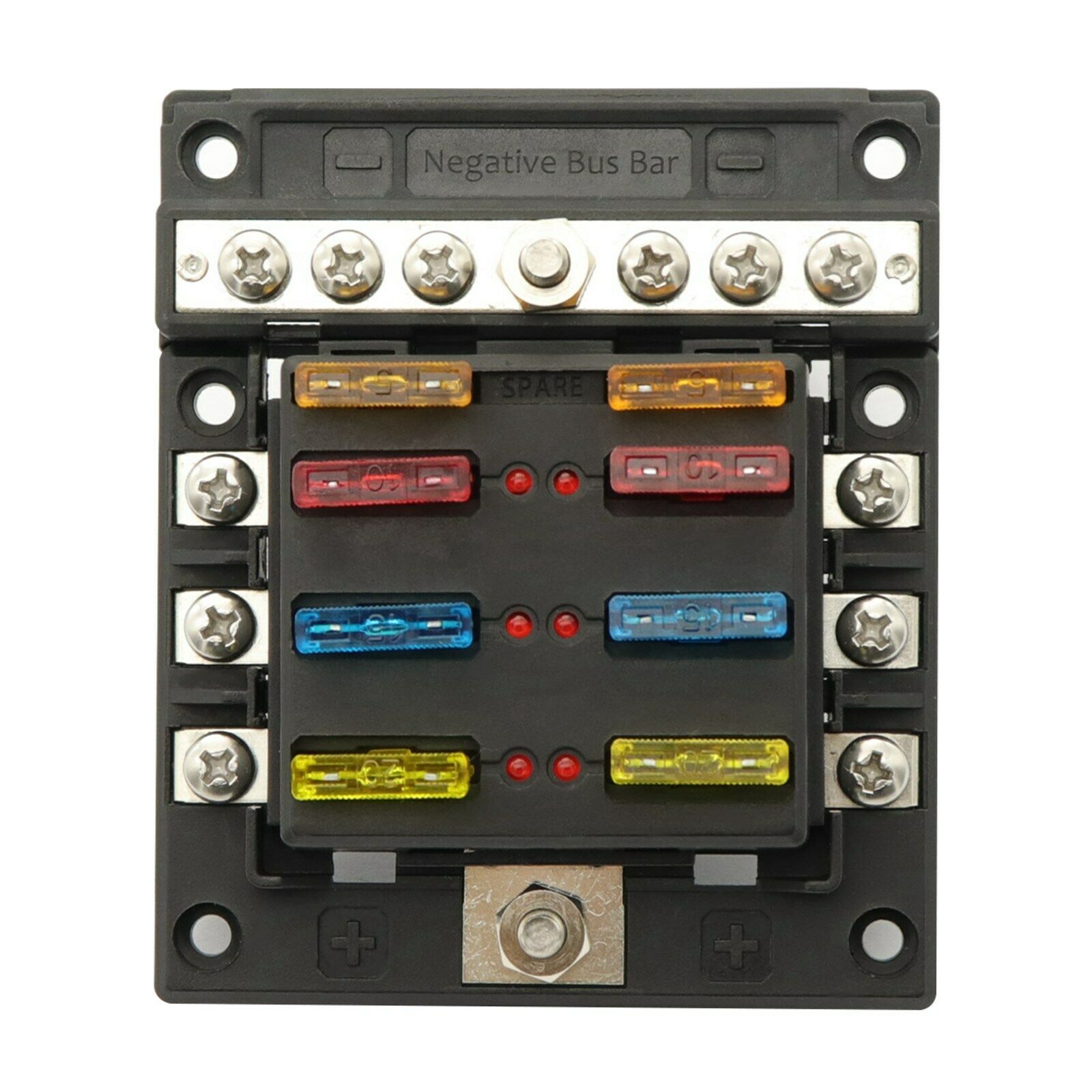 6 Way Fuse Block Detachable Removable Negative Electrode Holder Waterproof CN
