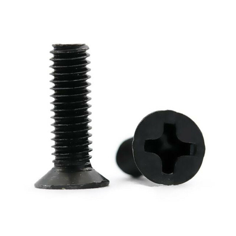 30Pcs M2.5 * 4/5/6/8/10/12mm Phillips Countersunk Flat Machine Screws Black Zinc