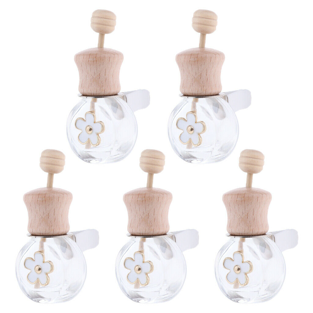10 Pcs Mini Glass Bottles Car Vent Clip Air Freshener Elegant Perfume Oil