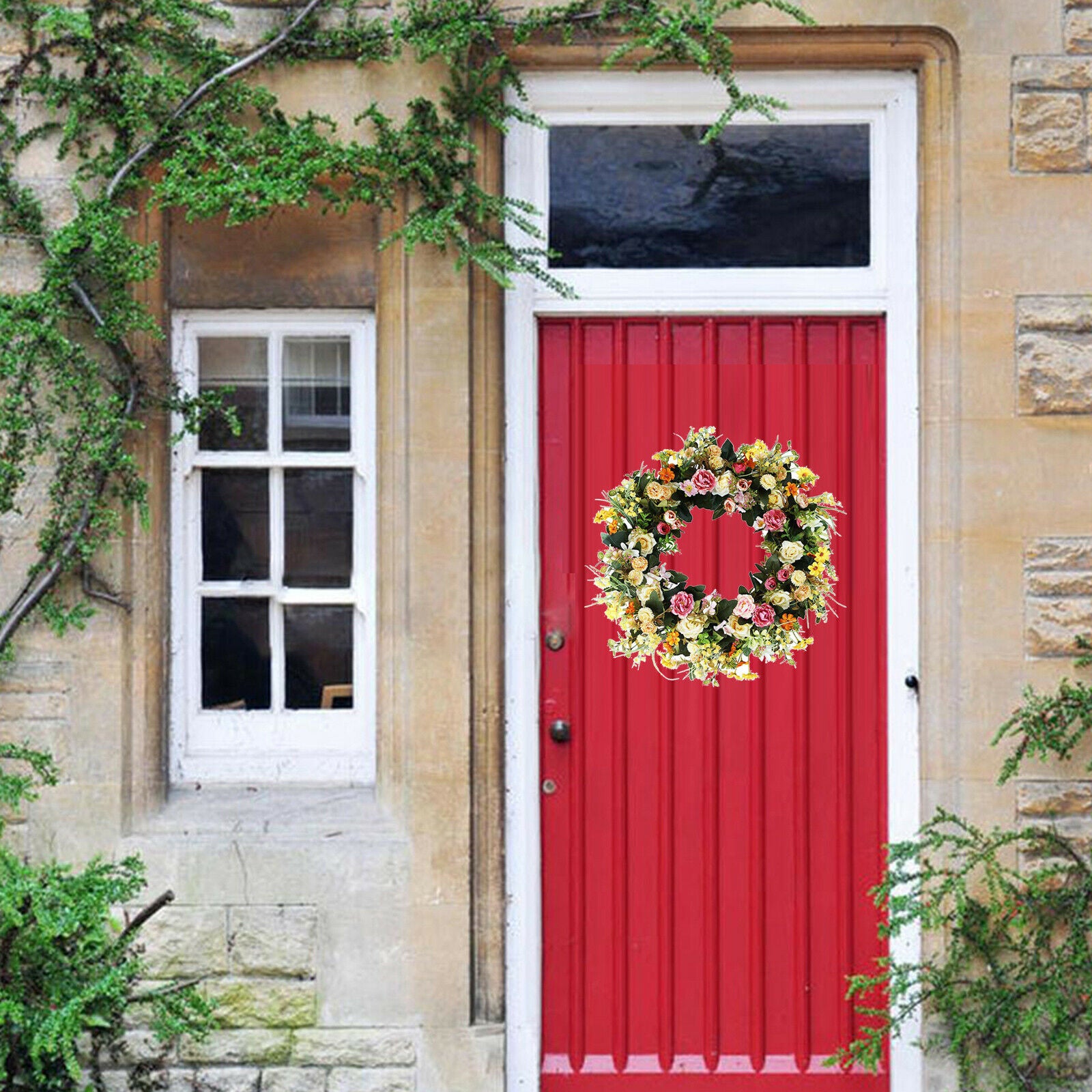 18inch Front Door Wreath Round Garland Home Decor Window Wall Party Decor