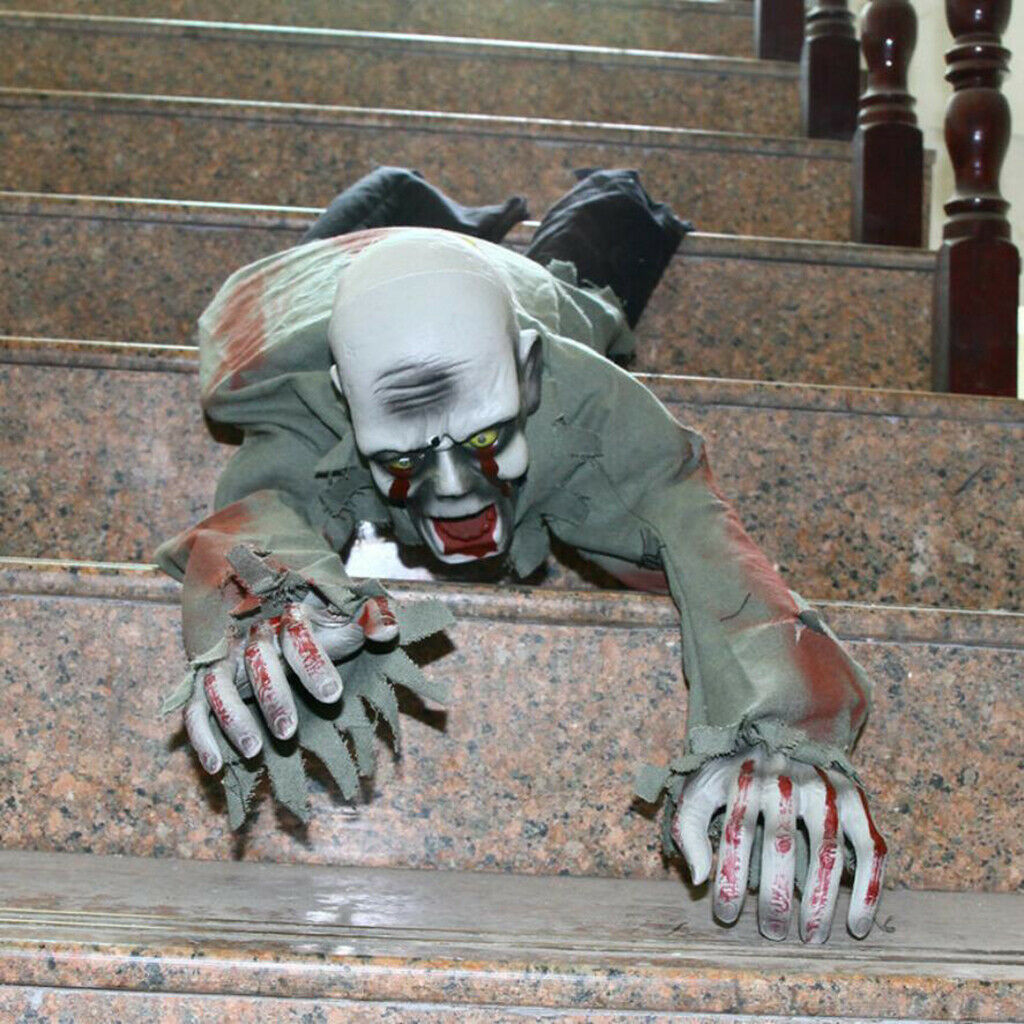 Crawling Ghost Halloween Haunted House with Glowing Eyes and Screaming Sound