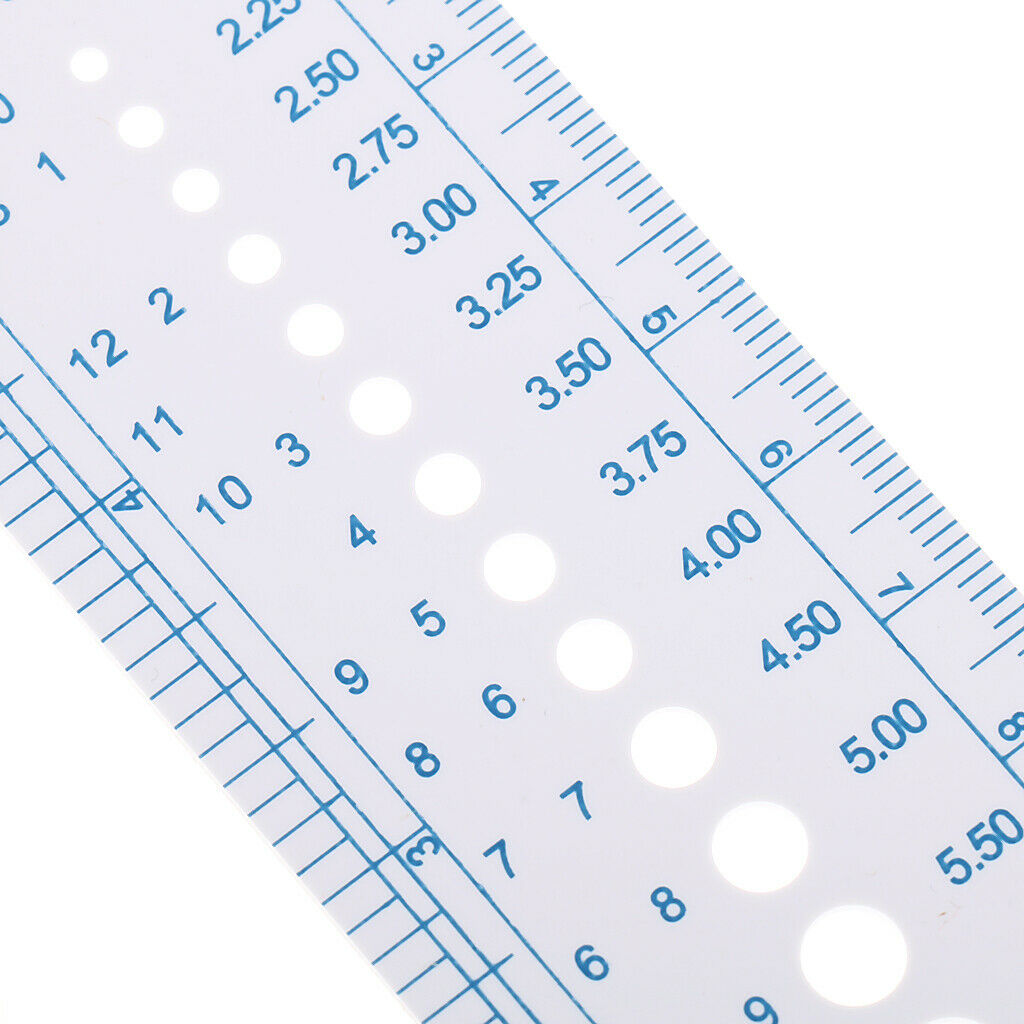 Sizer Knitting  Gauge Tool Ruler PLASTIC ART CRAFT US And UK Sizes