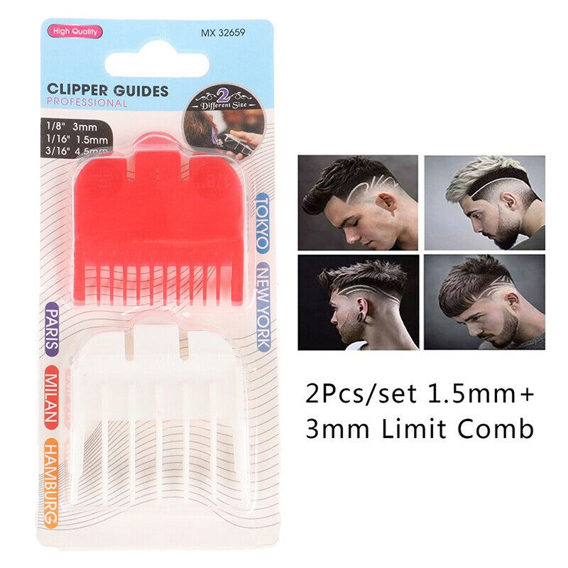 2pcs 1.5mm 3mm Electric Hair Trimmer Shaver Cutting Limit Guide Comb Tool Set Kt