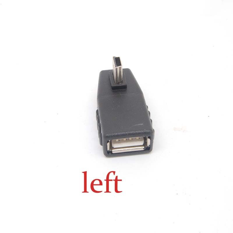 10pcs 90 Degree left  A Female to 5-pin B Male Mini USB OTG Host adapter USB2.0