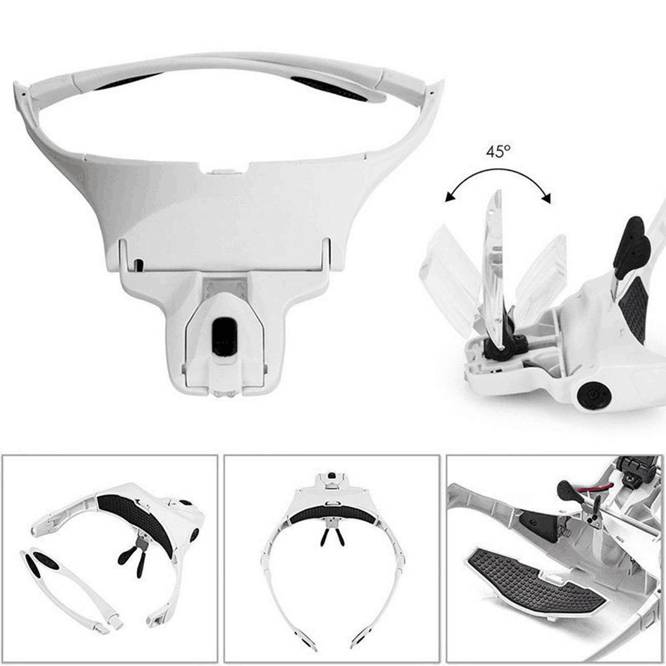 Headband Headset LED Head Lamp Light Jeweler Magnifier Magnifying Glass Loupe