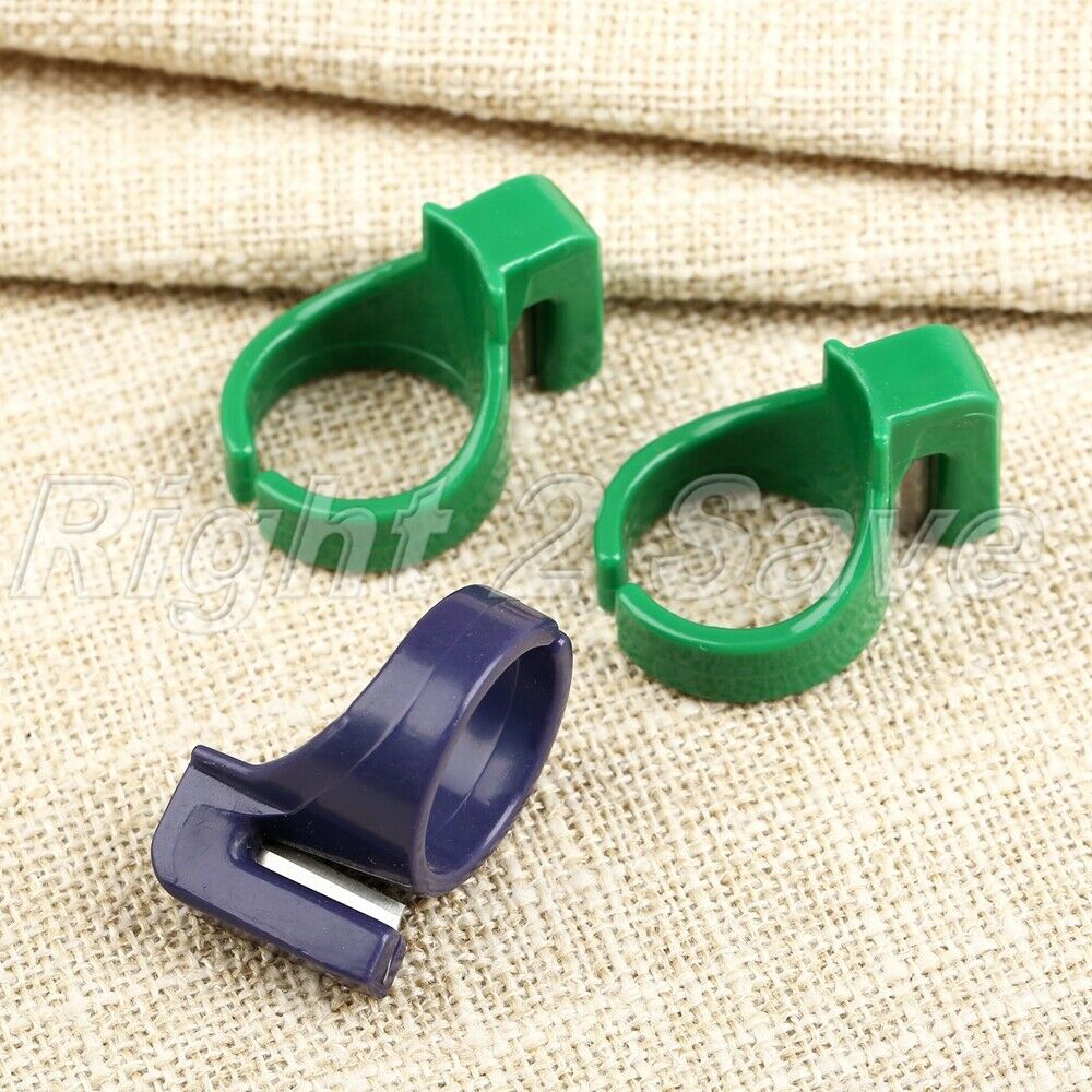 3Pcs ABS Steel Rings Finger Knives Cutter Thimbles Sewing Handmade Craft Tools