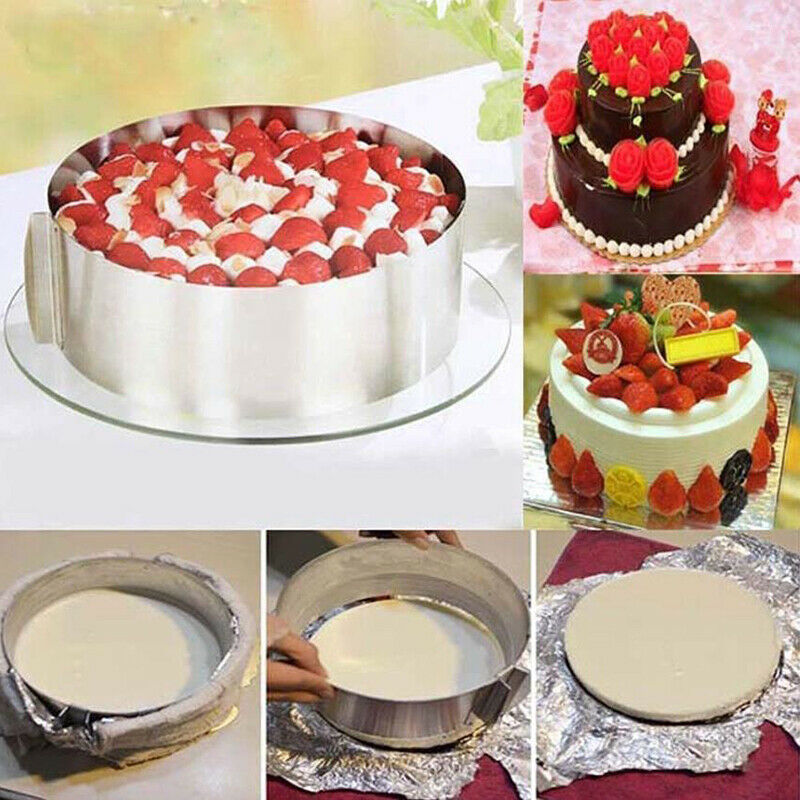 Retractable Stainless Steel 1 Pc Circle Mousse Ring Baking Tool Cake Mould M_DD