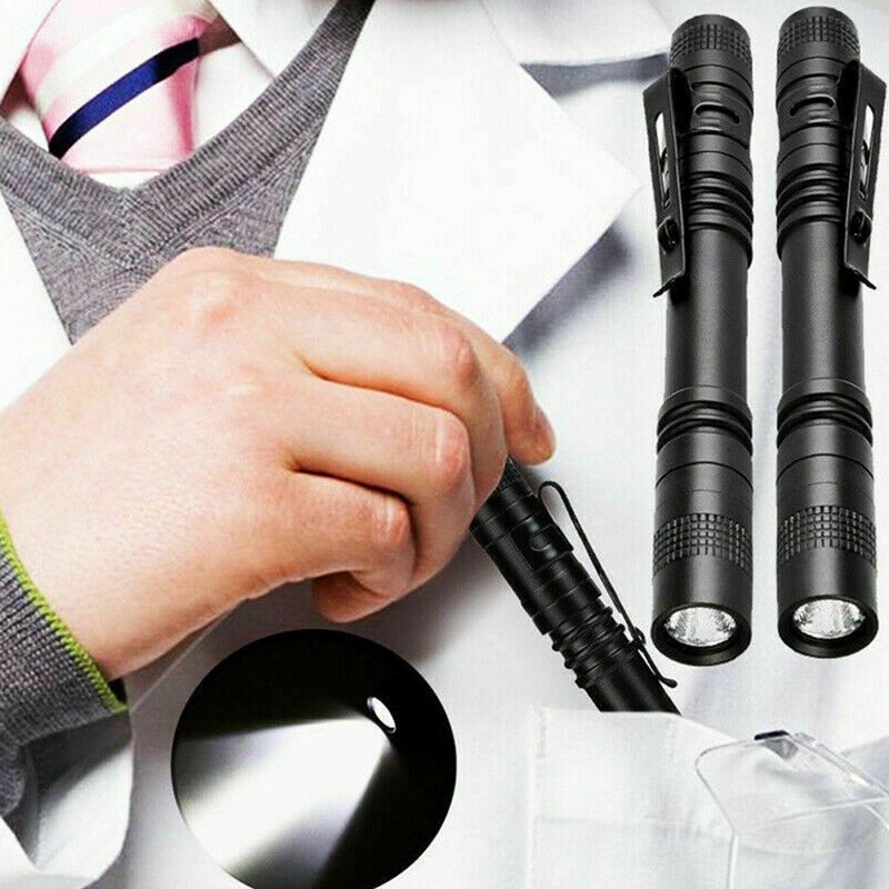 5PCS XPE-R3 LED Flashlight Clip Mini FlashLight Penlight Portable Pen Torch BDA