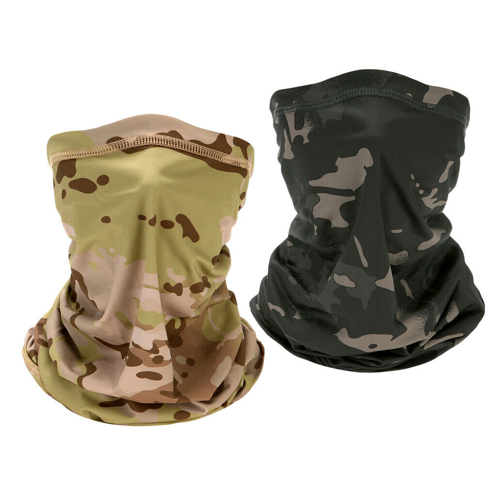 2x Camouflage Cycling Face Cover Balaclava Tube Scarf Ski Biker Neck Gaiter