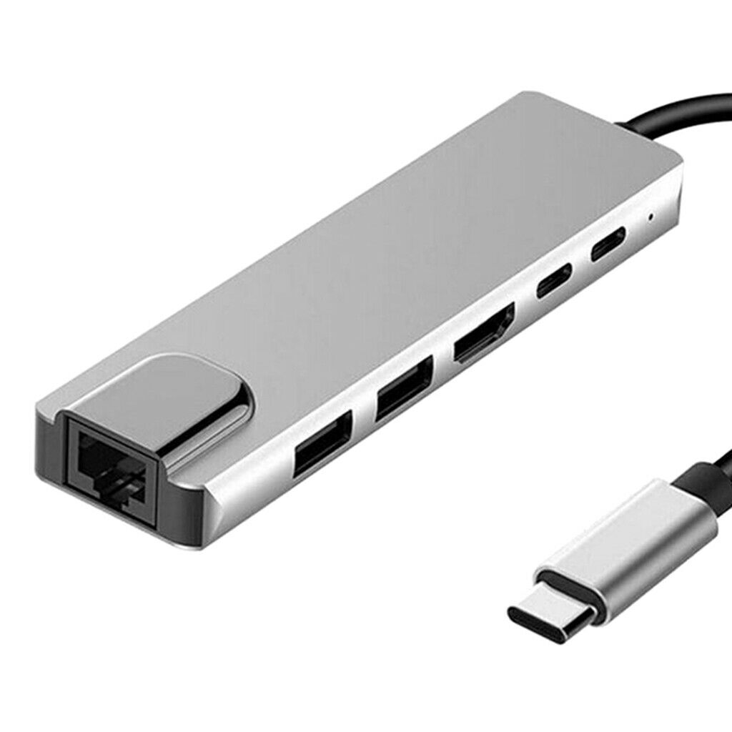 USB Type C Hub Adapter Dock with 4K HDMI PD RJ45 Ethernet Adapter for MacBook