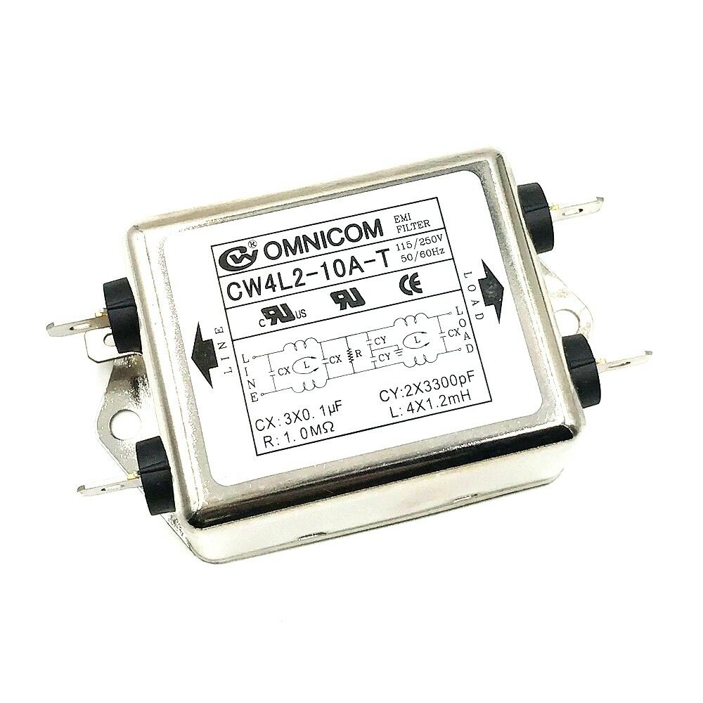 1PCS Single Phase AC Power Line EMI Filter AC 115/250V 50/60Hz 10A Suppressor