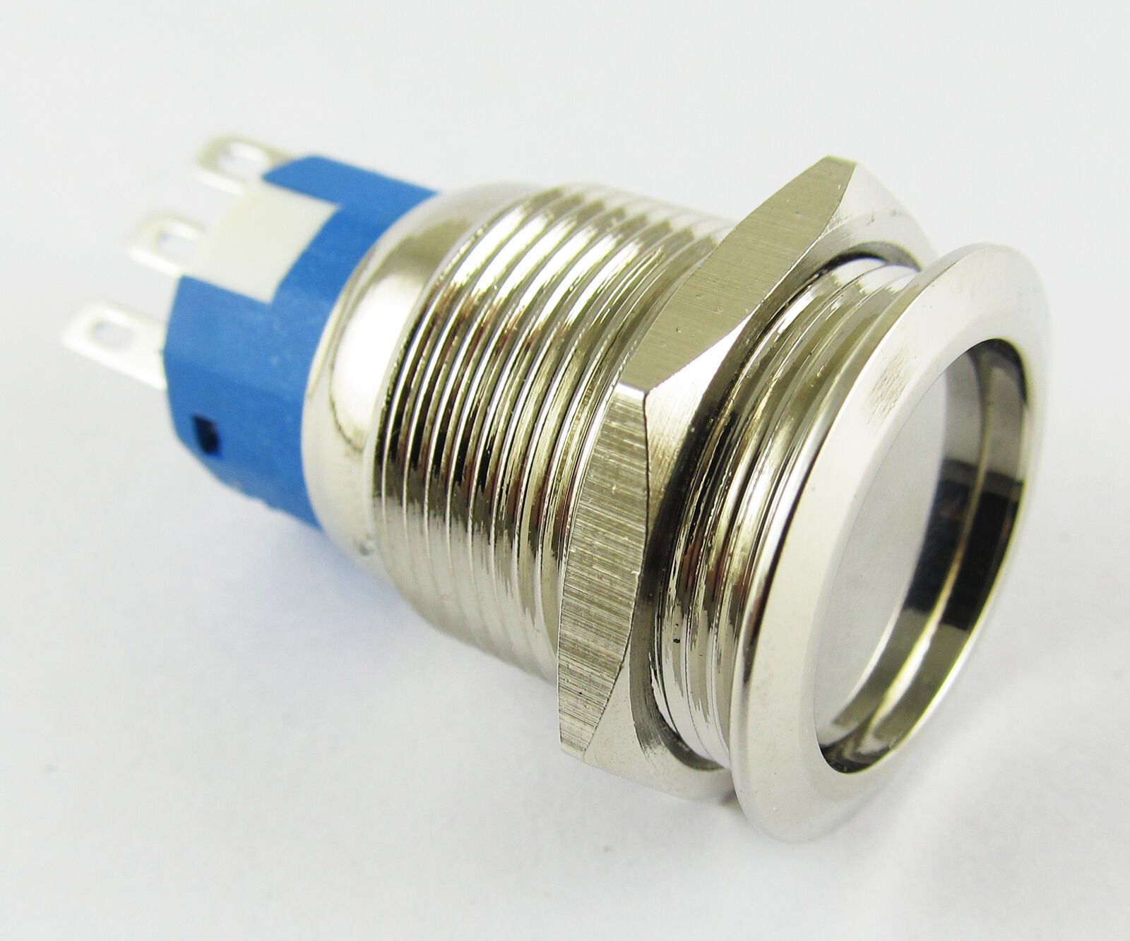 Metal Flat Push Button Momentary Horn Waterproof Self-Locking Switch 19mm QN19C6