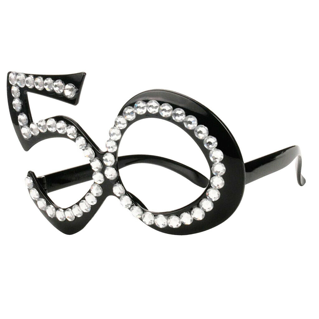 50th Glitter Diamante Birthday Party Glasses Novelty Anniversary Eyewear