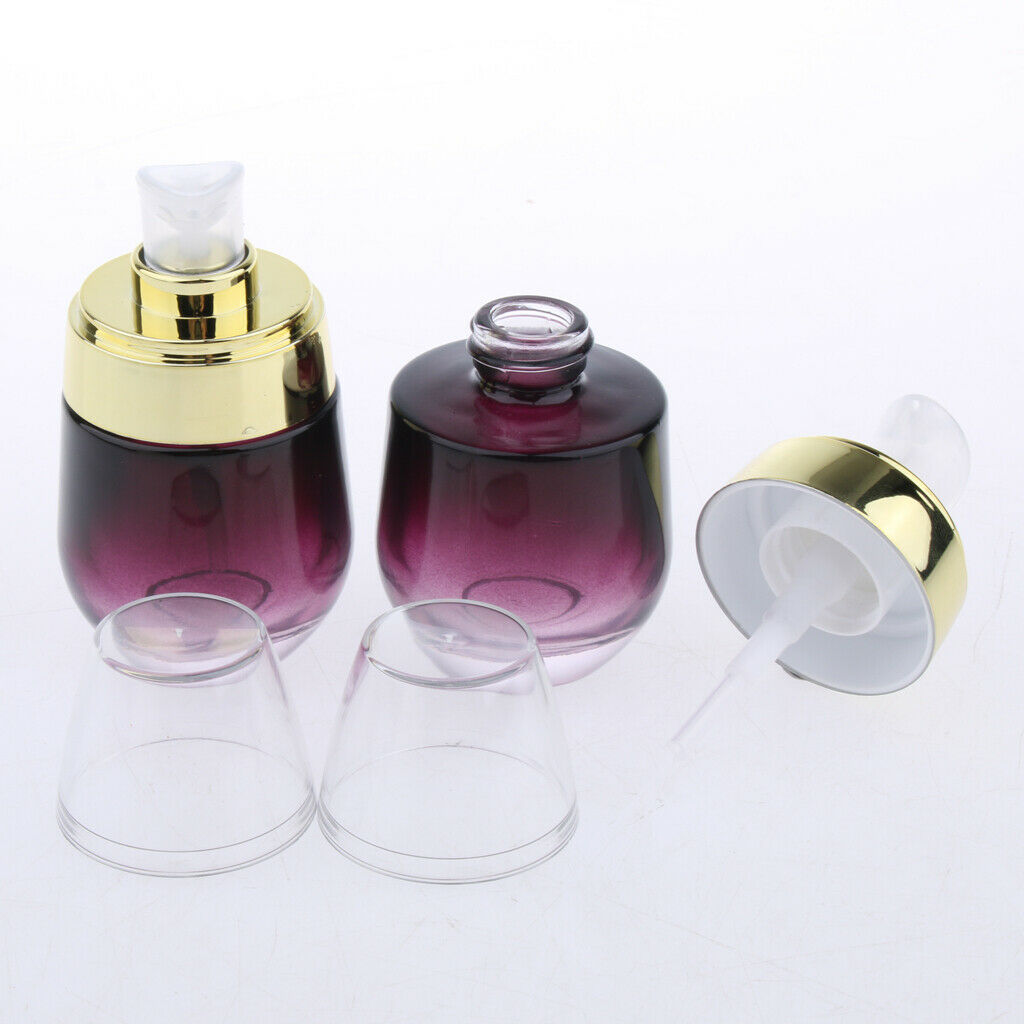 6pcs Reusable Cosmetic Glass Empty Pump Lotion Spray Bottle 30ml Container