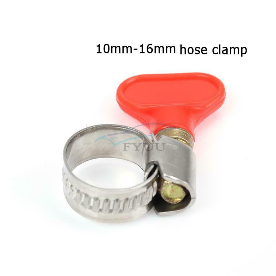 10 Pieces Adjustable Handle Stainless Steel Hose Clamp For 10mm-16mm OD Tubing