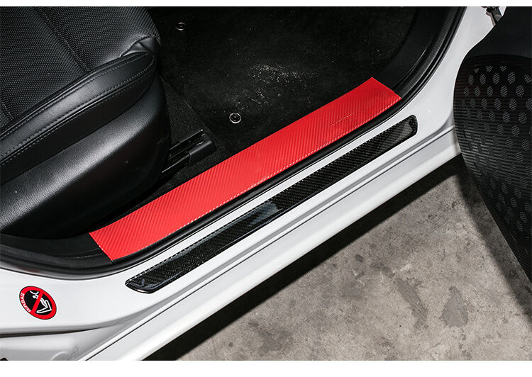 60cm Waterproof Real Carbon Fiber Door Sill Scuff Plates for Auto Car Door Panel