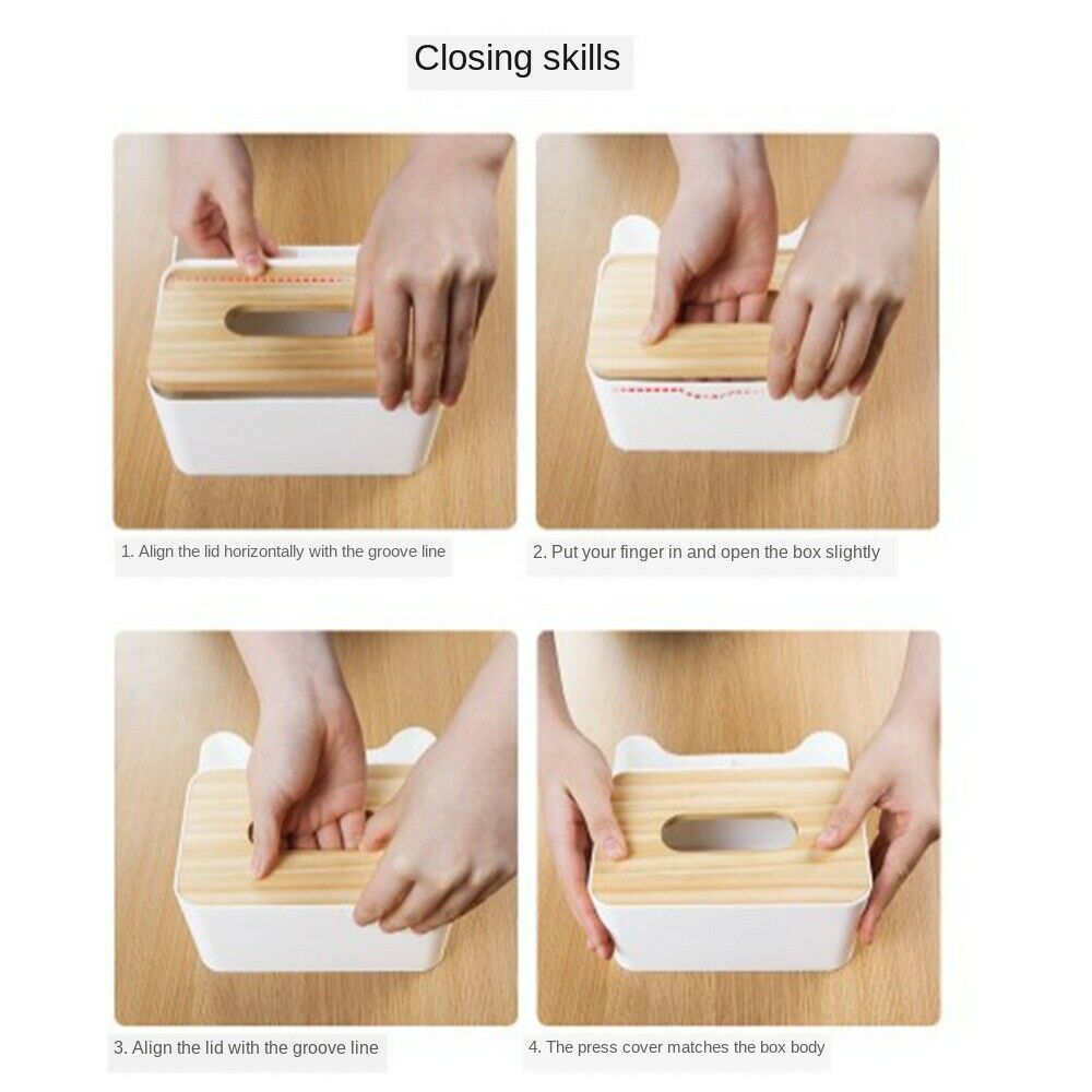 Living Room Desktop Tea Table Wood Tissue Paper Box Remote Control Storage Box