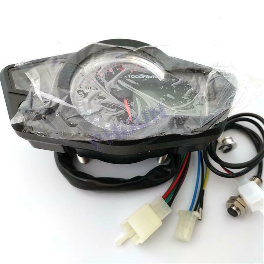 12V Motorcycle Digital LCD Speedometer Odometer Fuel Level For 2 & 4 Cylinders