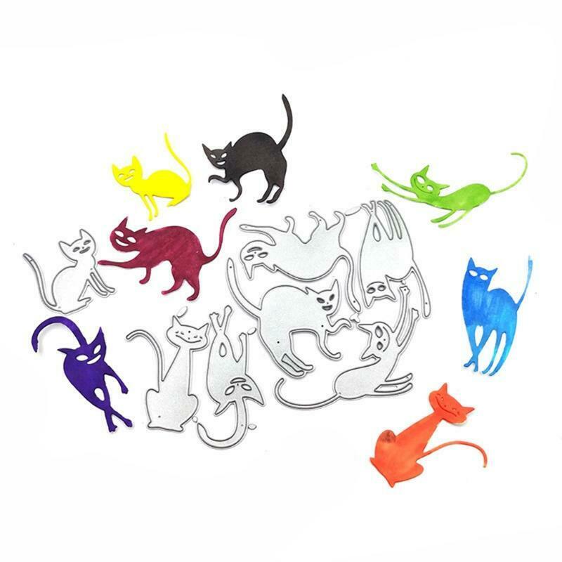 Halloween Mutant Cats Carbon Steel Cutting Dies DIY Scrapbooking Photo Album