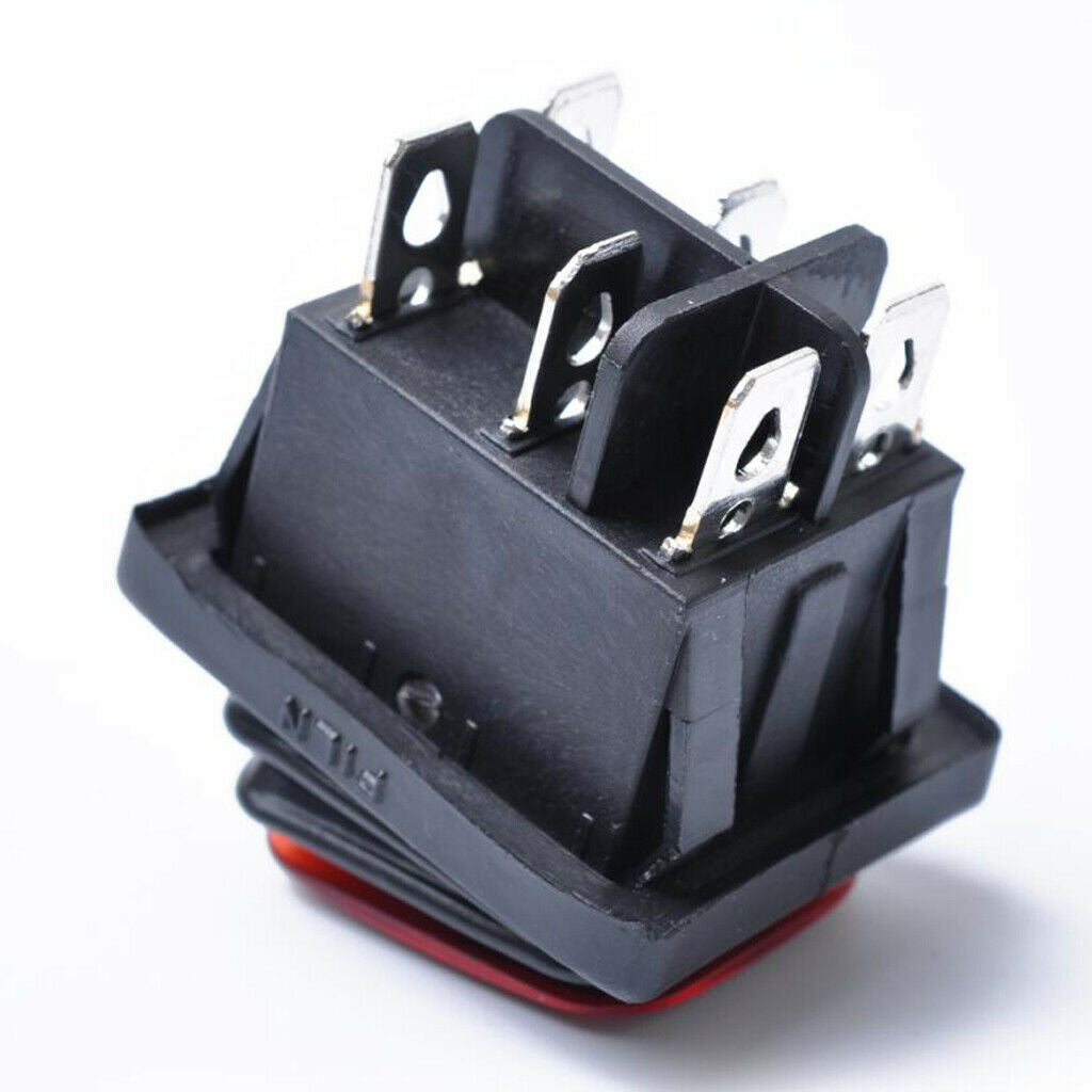 2 Pieces Red Yellow 6 Pin On-Off-On Car Boat Lighted Rocker Toggle Switch