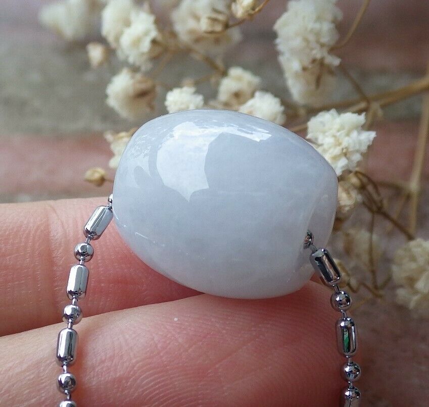 Light Lavender 100% Natural A Jade jadeite pendant Circle Donut Necklace
