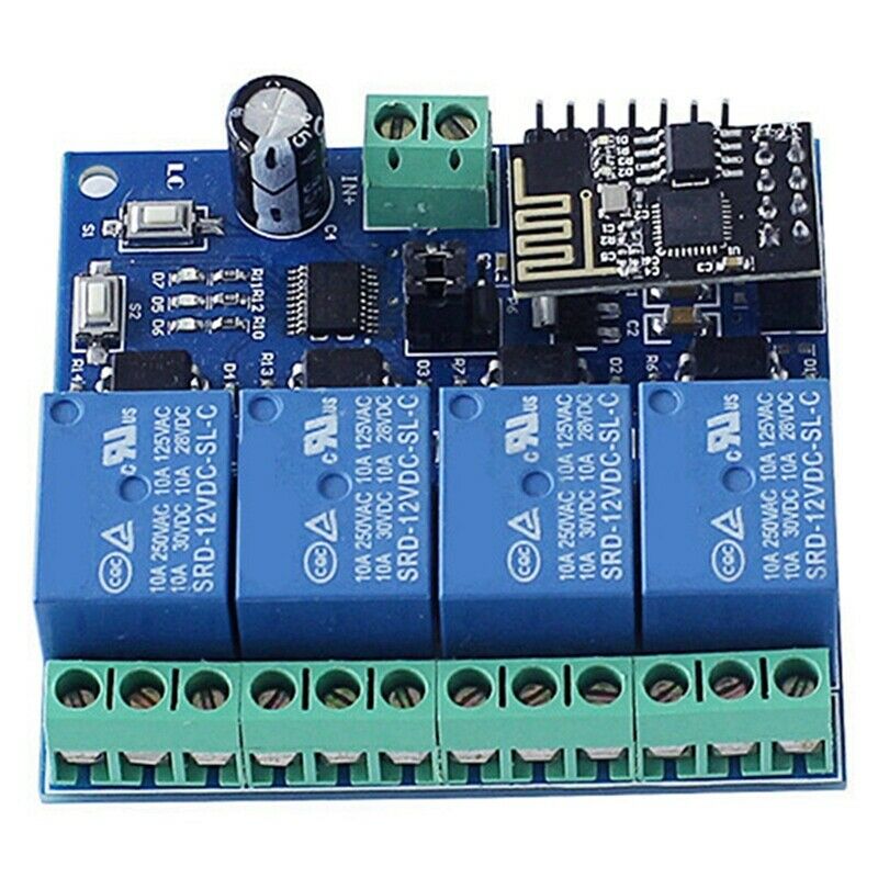 DC 12V ESP8266 ESP-01 4-Channel Relay Module WiFi Module for IoT Smart Home MoI7
