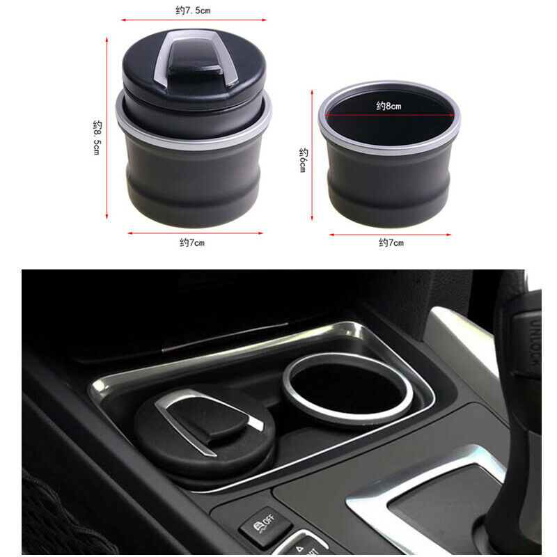 Car SUV Portable Ashtray Cup Holder Tool Cigarette Smoke Remover w/ LED Light