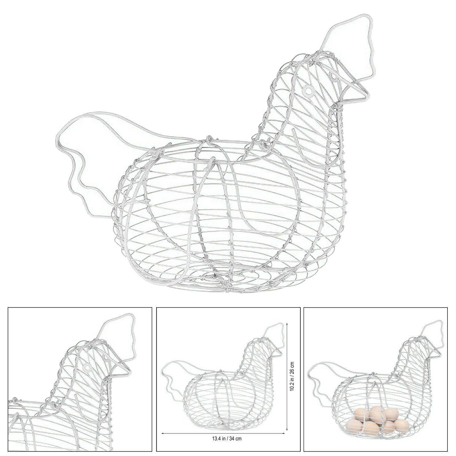 Innovative Eggs Storage Basket White Vegetables Rack Easter Party Decoration