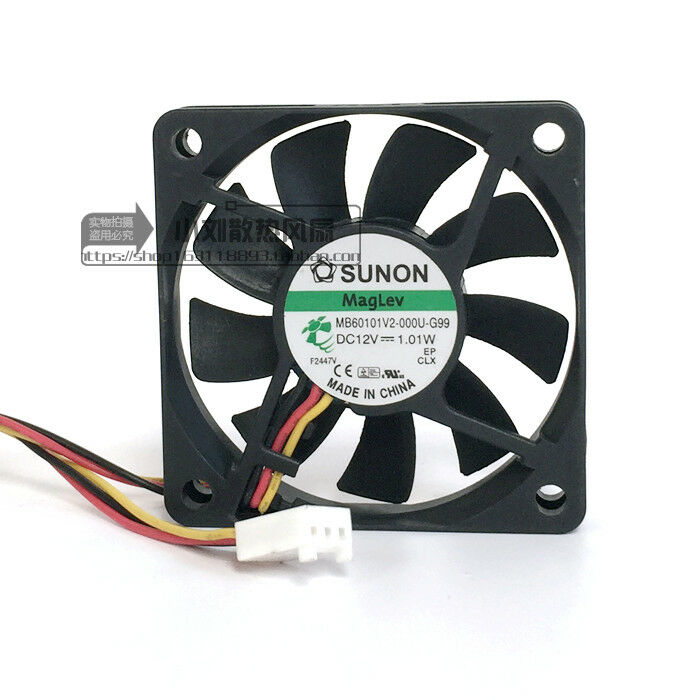 For Sunon MagLev MB60101V2-000U-G99 60x 10mm 12v Vapo Bearing Cooling Fan 3 pin
