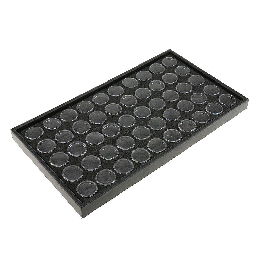 2 Pieces 50 Grids Nail Glitters Rhinestones Organizer Trinket Beads Holder Box