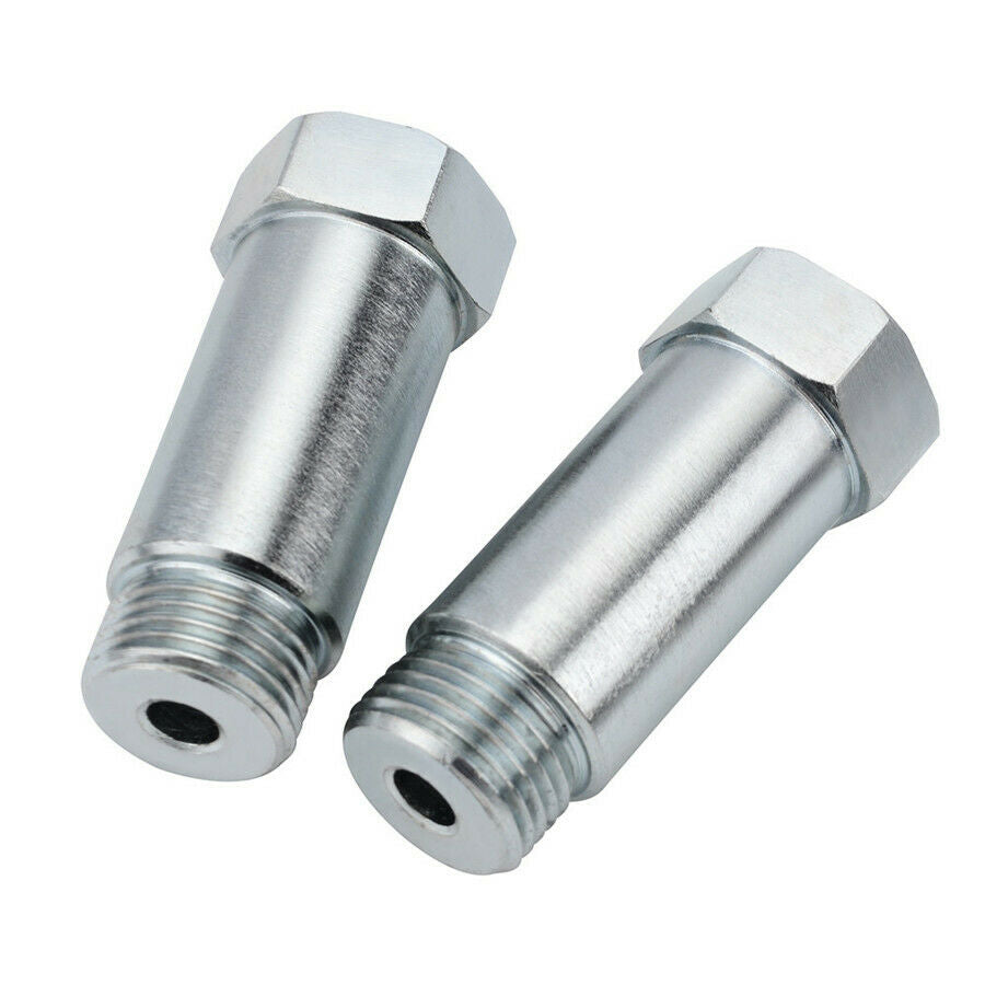 2x Universal Zinc Plated Steel Straight O2 Oxygen Sensor Extension Spacer 55mm