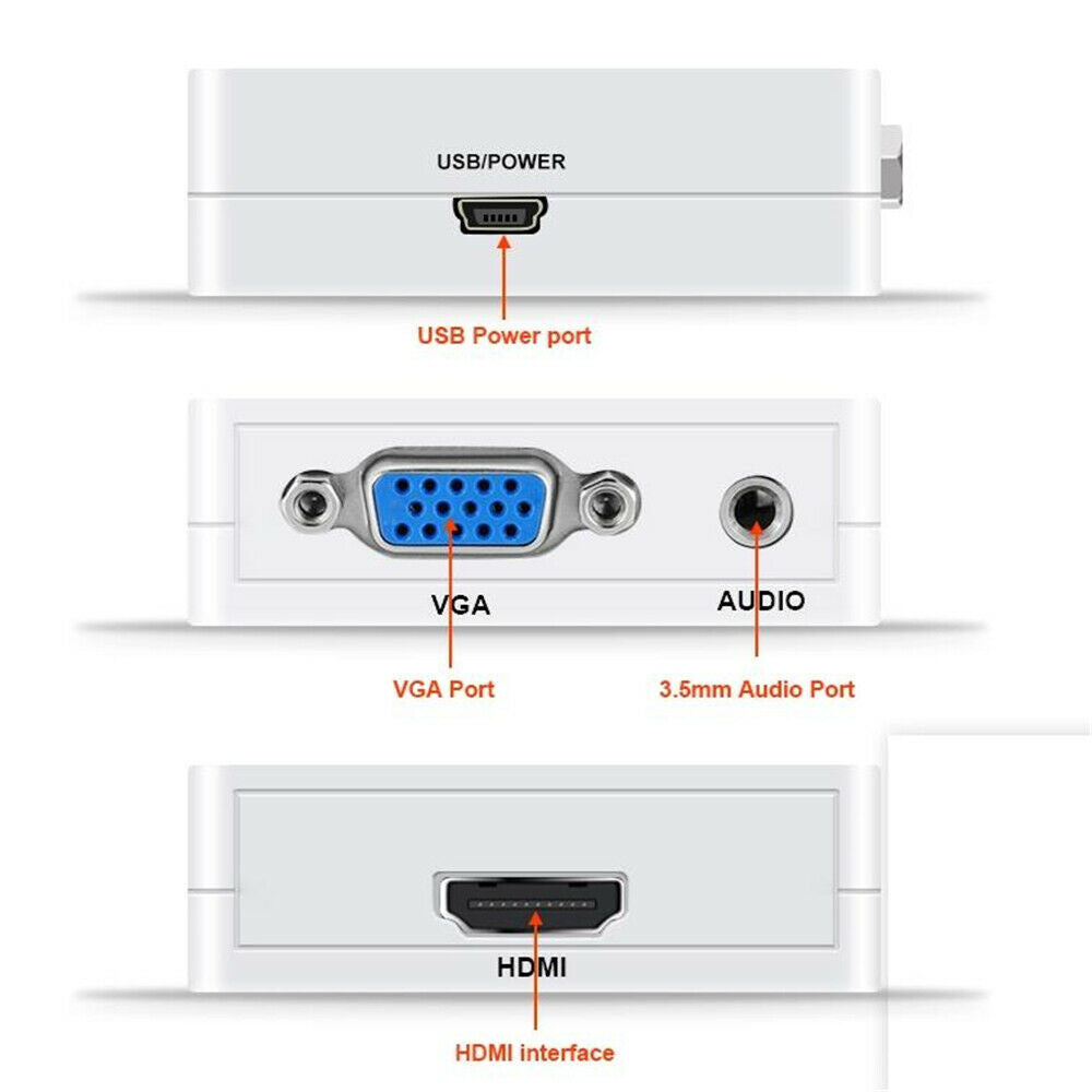 Conversor for HDMI to VGA com conector adaptador de audio HDMI2VGA 1080P