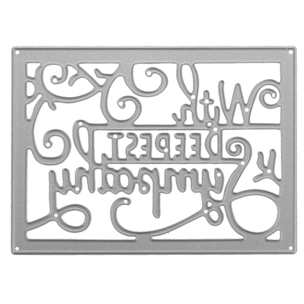 With Deepest Sympathy Cutting Dies Stencils for DIY Embossing Paper Cards