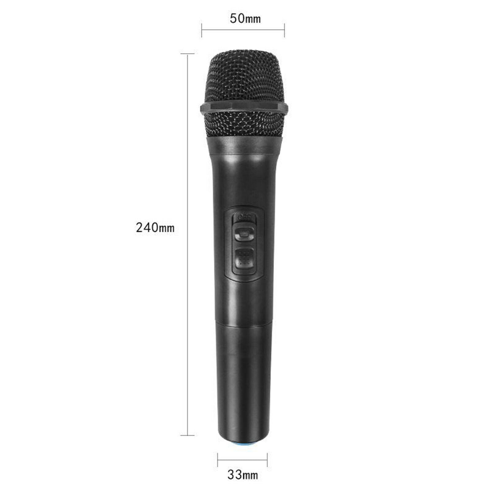 2x Cordless Handheld Microphone System for Home Karaoke, Meeting, Party, Speech,